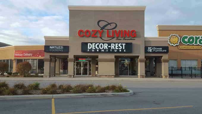 Cozy Living Inc. showroom exterior in Pickering, Ontario