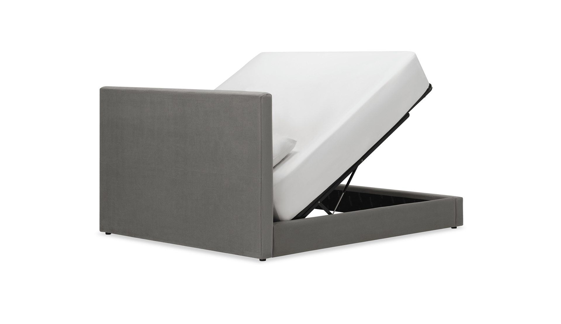 auremo gas lift bed beds k2 kw kr 77130 echosuede charcoal back angle 2 pdp desktop 1
