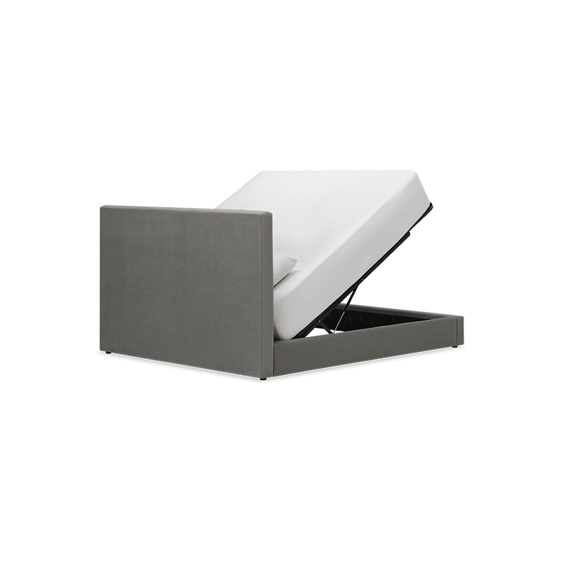 auremo gas lift bed beds k2 kw kr 77130 echosuede charcoal back angle 2 pdp desktop 1.webp