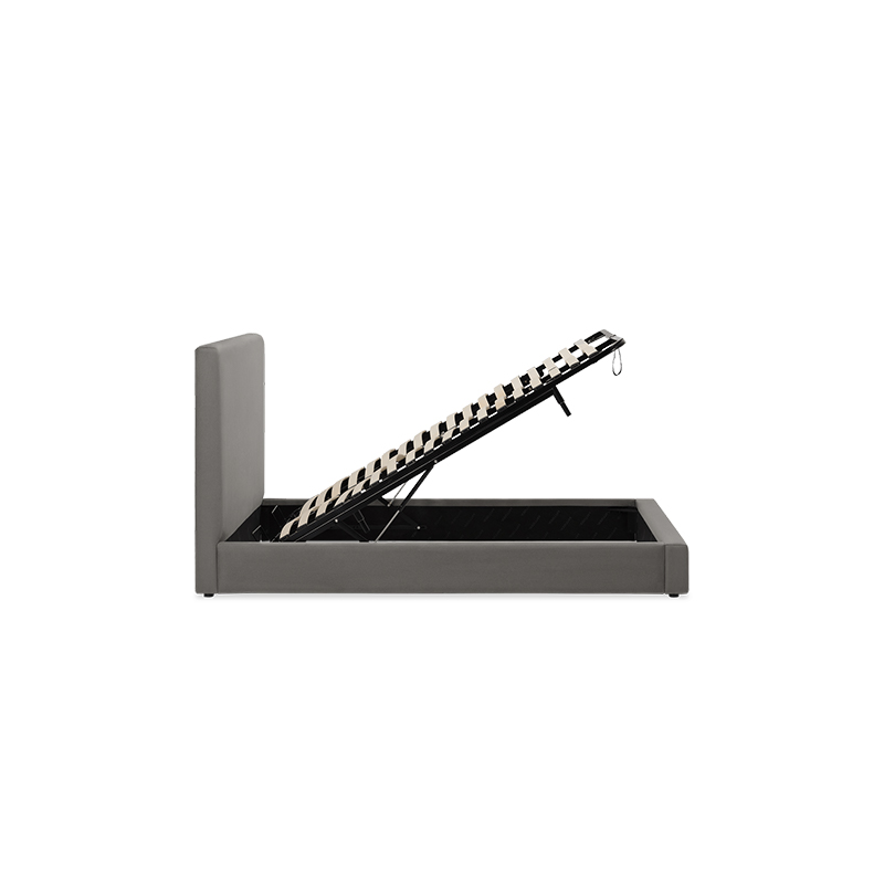 auremo gas lift bed beds k2 kw kr 77130 echosuede charcoal side straight 3 pdp desktop 1.webp