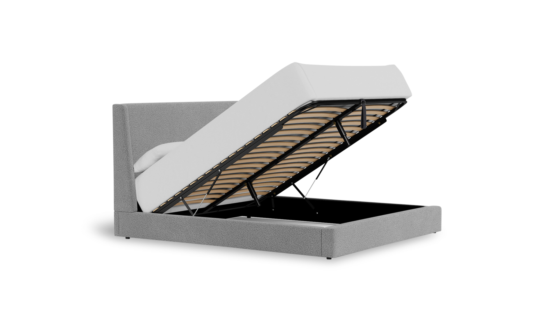 skye gas lift bed   bravado marble   front angle   open 1 pdp desktop
